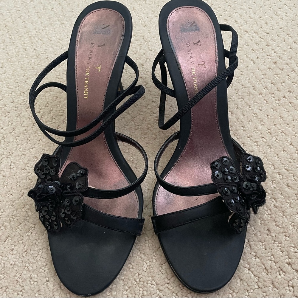 Sequined flower stilettos
